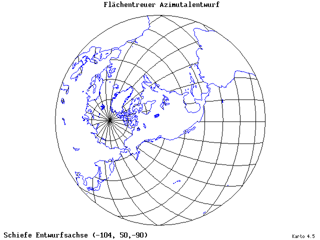 Azimuthal Equal-Area Projection - 105°W, 50°N, 270° - standard