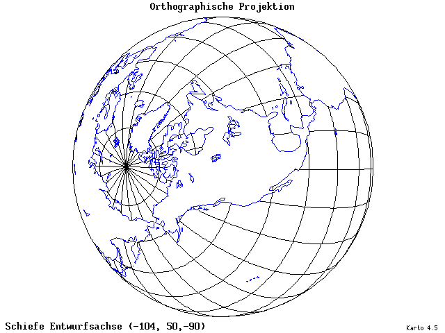 Orthographic Projection - 105°W, 50°N, 270° - standard