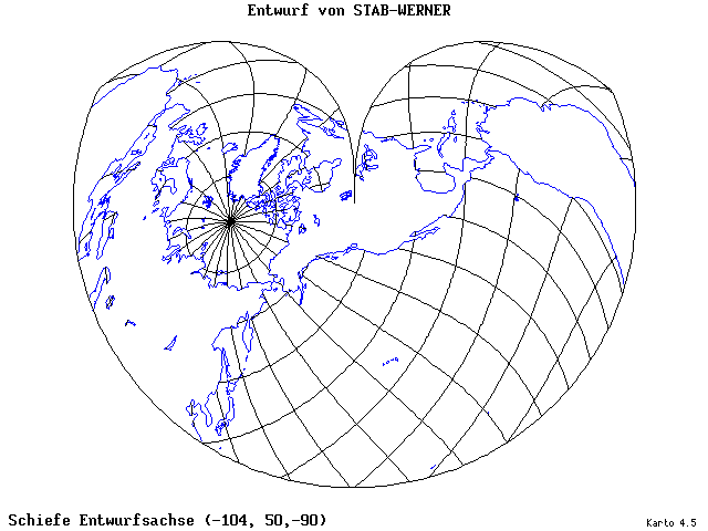 Stab-Werner Projection - 105°W, 50°N, 270° - standard