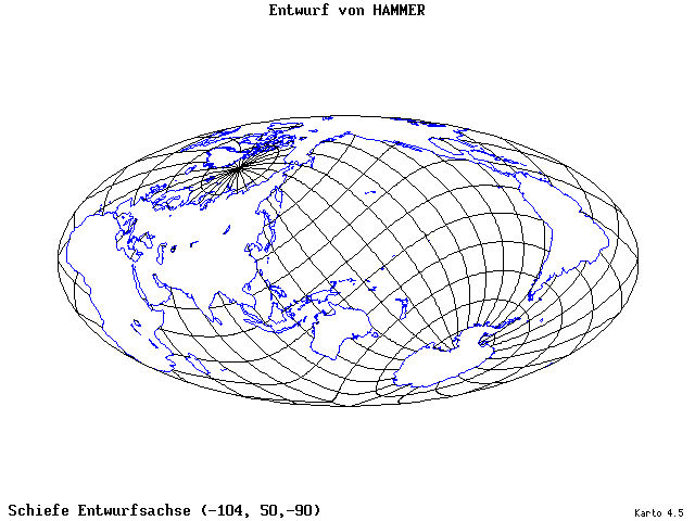 Hammer's Projection - 105°W, 50°N, 270° - standard