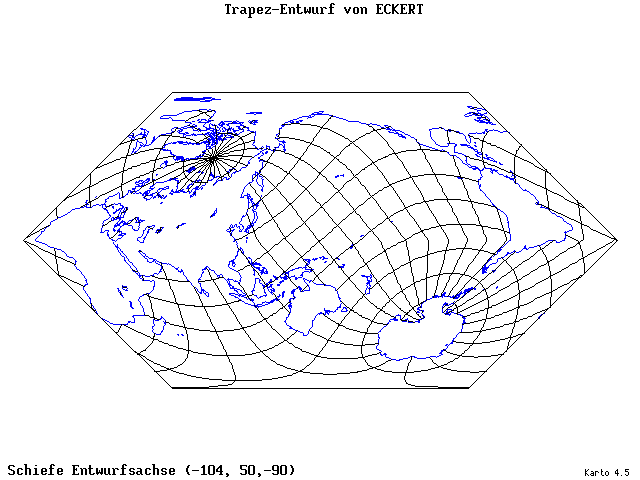 Eckhart's Trapezoid Projection - 105°W, 50°N, 270° - standard