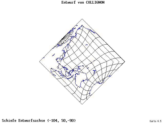 Collignon's Projection - 105°W, 50°N, 270° - standard
