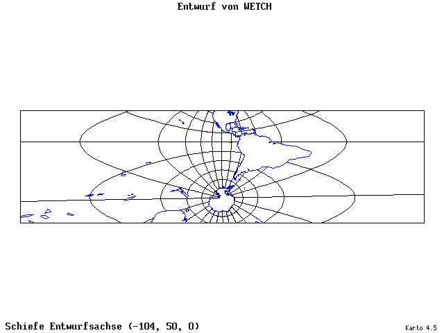 Wetch's Projection - 105°W, 50°N, 0° - wide