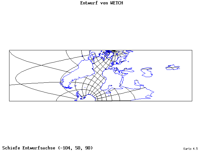 Wetch's Projection - 105°W, 50°N, 90° - wide