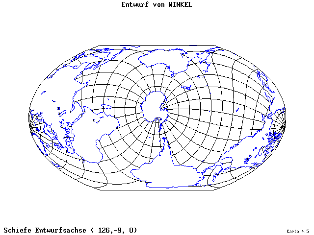Winkel's Projection - 126°E, 9°S, 0° - standard