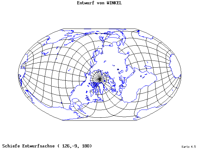 Winkel's Projection - 126°E, 9°S, 180° - standard