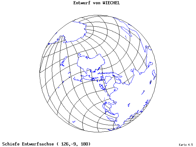 Wiechel's Projection - 126°E, 9°S, 180° - standard