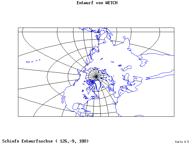 Wetch's Projection - 126°E, 9°S, 180° - standard