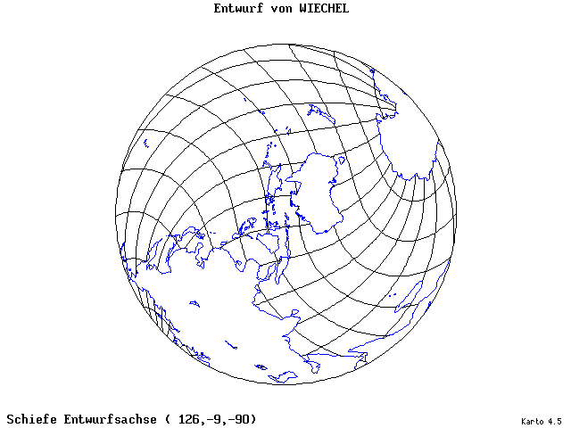 Wiechel's Projection - 126°E, 9°S, 270° - standard