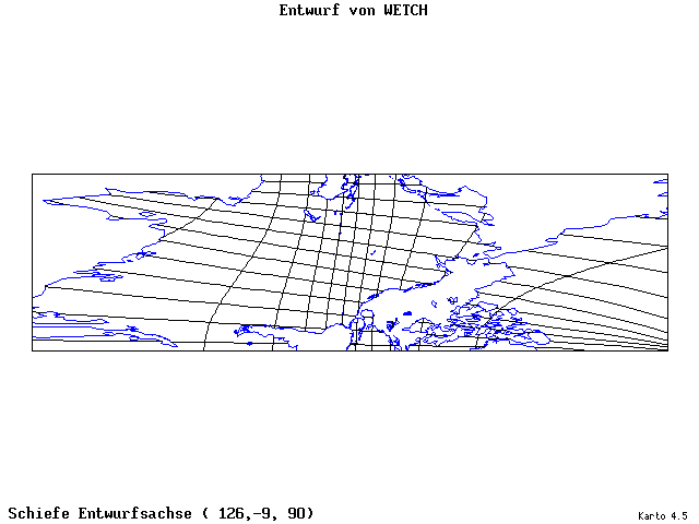 Wetch's Projection - 126°E, 9°S, 90° - wide