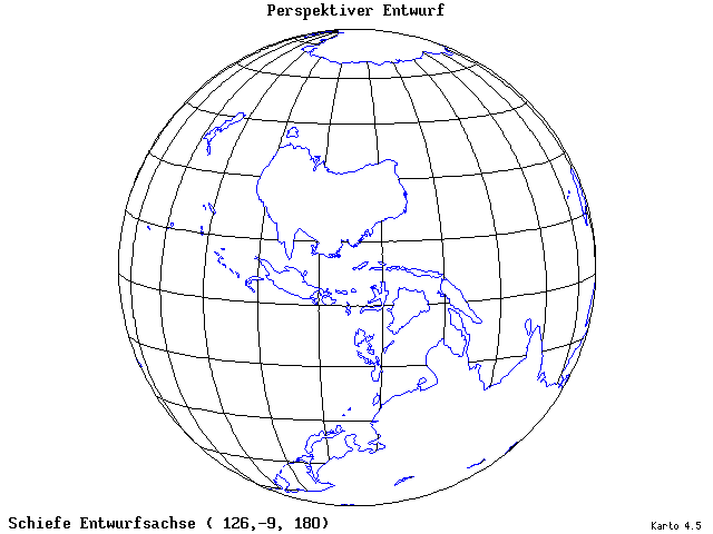 Perspective Projection - 126°E, 9°S, 180° - wide