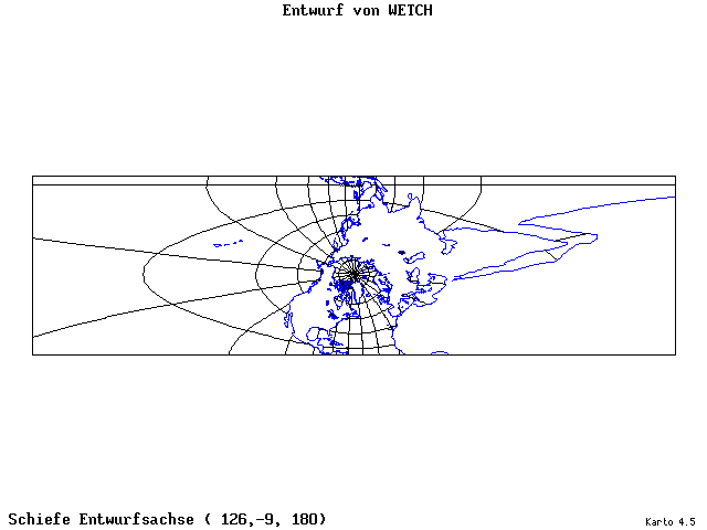Wetch's Projection - 126°E, 9°S, 180° - wide