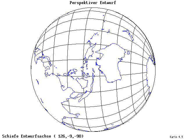 Perspective Projection - 126°E, 9°S, 270° - wide