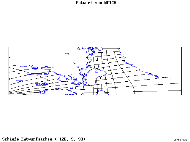 Wetch's Projection - 126°E, 9°S, 270° - wide