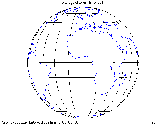 Perspective Projection - 0°E, 0°N, 0° - standard