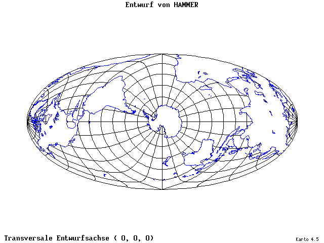 Hammer's Projection - 0°E, 0°N, 0° - standard