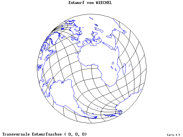 Wiechel's Projection - 0°E, 0°N, 0° - standard