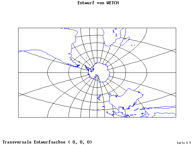 Wetch's Projection - 0°E, 0°N, 0° - standard