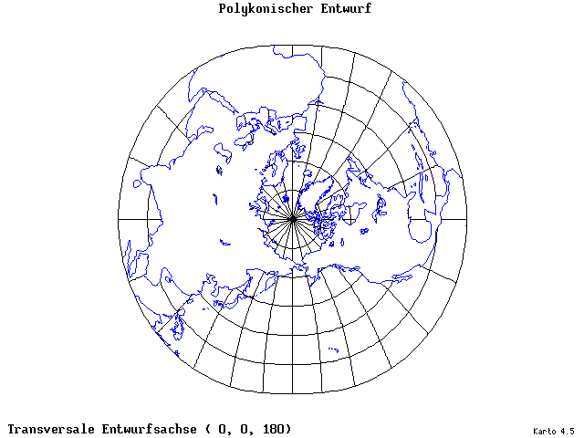 Polyconic Projection - 0°E, 0°N, 180° - standard