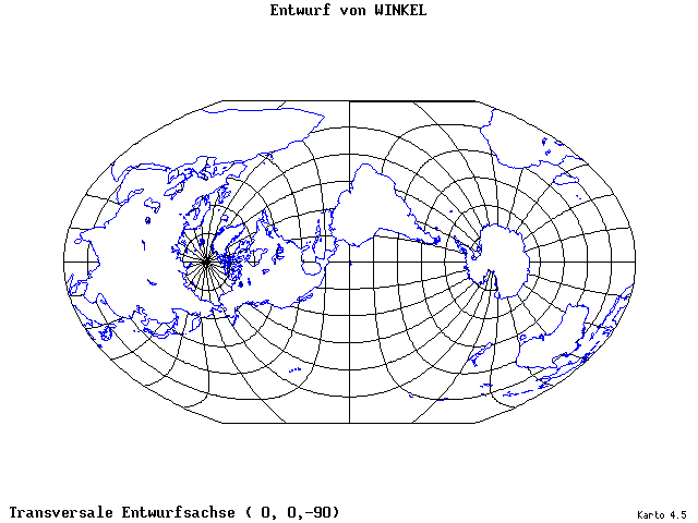 Winkel's Projection - 0°E, 0°N, 270° - standard