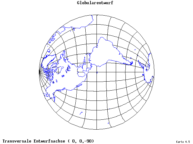 Globular Projection - 0°E, 0°N, 270° - standard