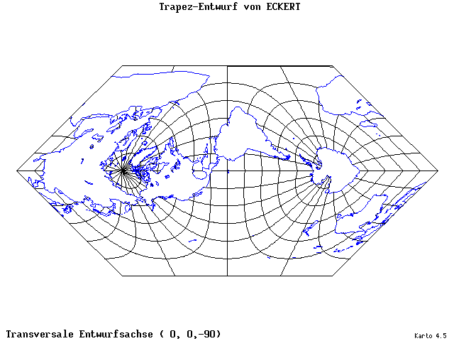 Eckhart's Trapezoid Projection - 0°E, 0°N, 270° - standard