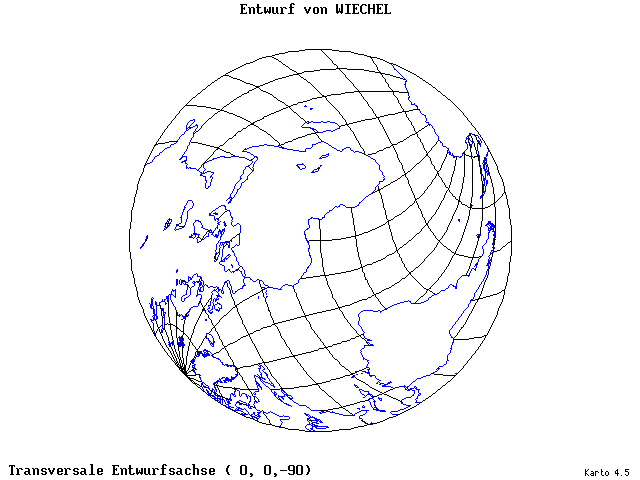 Wiechel's Projection - 0°E, 0°N, 270° - standard