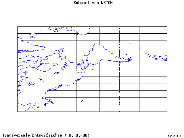 Wetch's Projection - 0°E, 0°N, 270° - standard