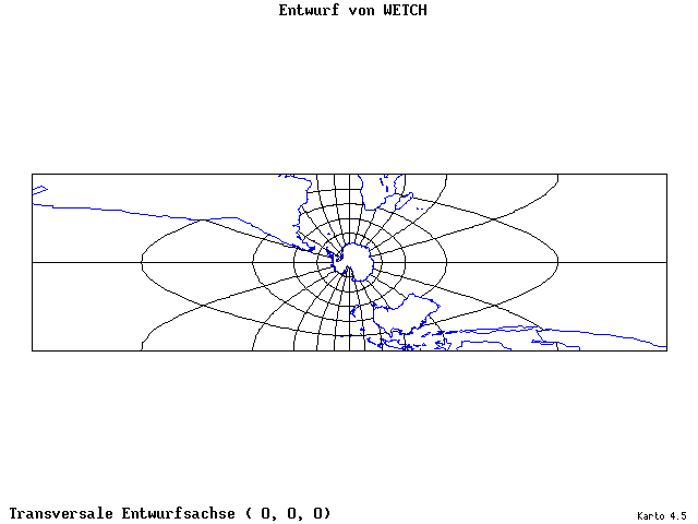 Wetch's Projection - 0°E, 0°N, 0° - wide