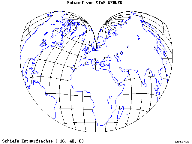 Stab-Werner Projection - 16°E, 48°N, 0° - standard