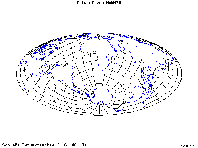 Hammer's Projection - 16°E, 48°N, 0° - standard