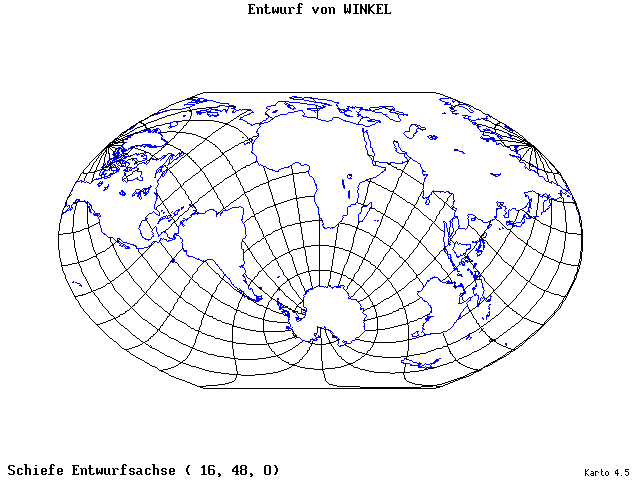Winkel's Projection - 16°E, 48°N, 0° - standard