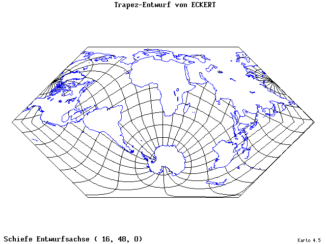 Eckhart's Trapezoid Projection - 16°E, 48°N, 0° - standard