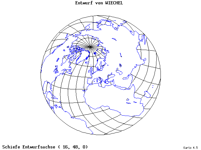 Wiechel's Projection - 16°E, 48°N, 0° - standard