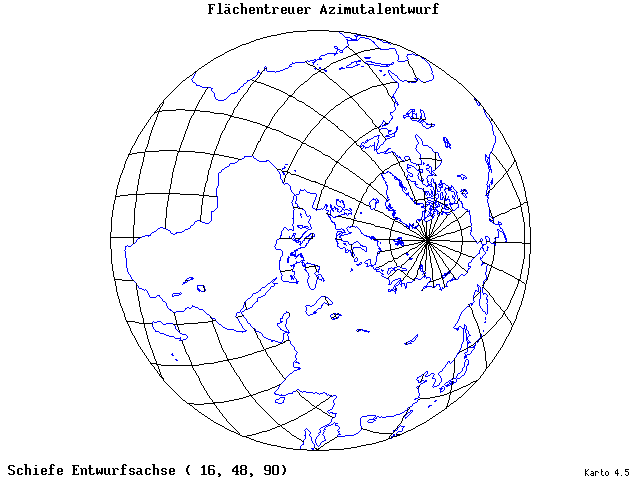 Azimuthal Equal-Area Projection - 16°E, 48°N, 90° - standard