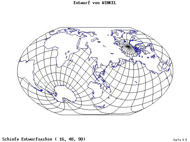 Winkel's Projection - 16°E, 48°N, 90° - standard