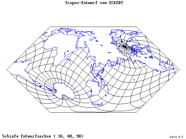 Eckhart's Trapezoid Projection - 16°E, 48°N, 90° - standard