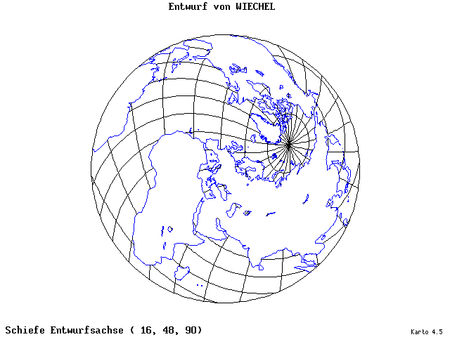 Wiechel's Projection - 16°E, 48°N, 90° - standard