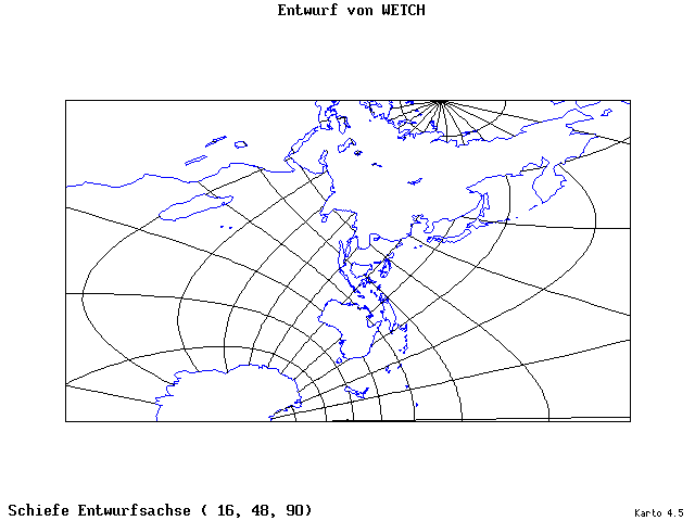 Wetch's Projection - 16°E, 48°N, 90° - standard