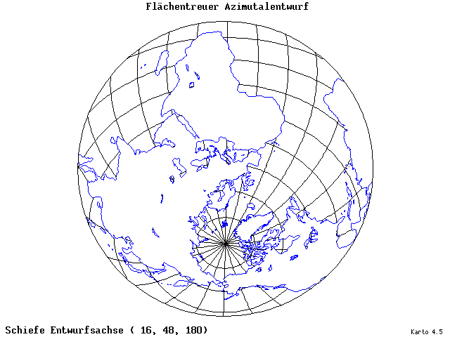 Azimuthal Equal-Area Projection - 16°E, 48°N, 180° - standard