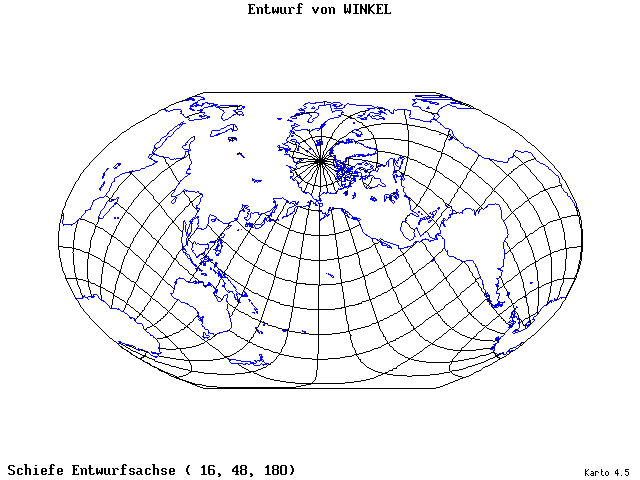 Winkel's Projection - 16°E, 48°N, 180° - standard