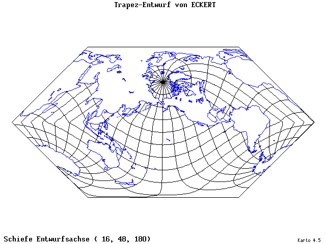 Eckhart's Trapezoid Projection - 16°E, 48°N, 180° - standard