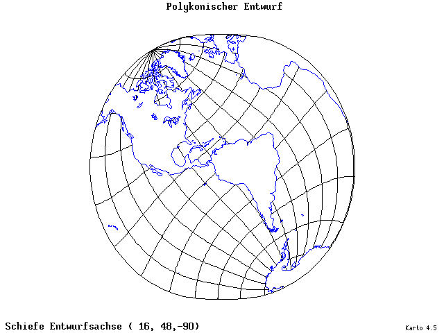 Polyconic Projection - 16°E, 48°N, 270° - standard