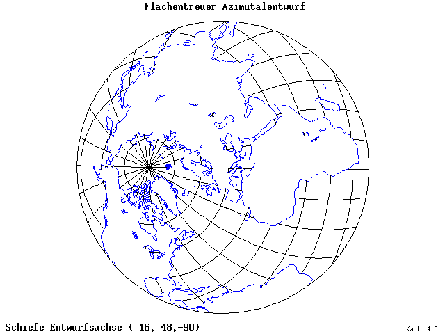 Azimuthal Equal-Area Projection - 16°E, 48°N, 270° - standard