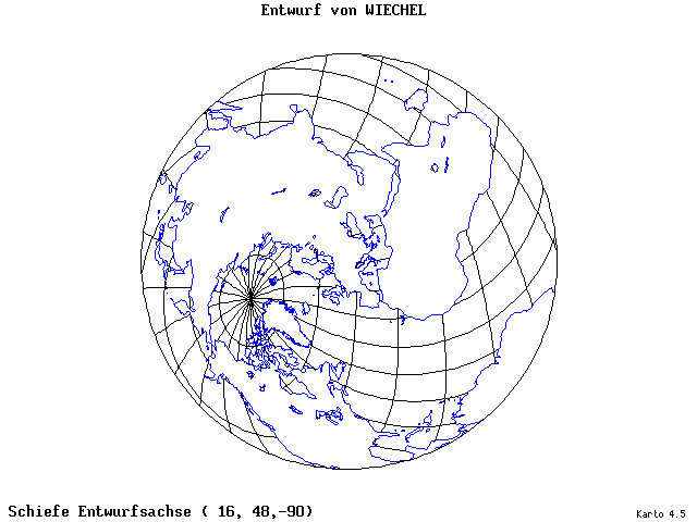 Wiechel's Projection - 16°E, 48°N, 270° - standard