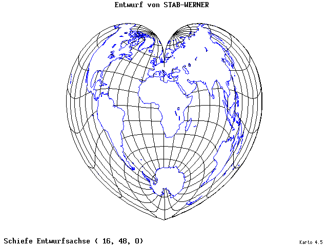 Stab-Werner Projection - 16°E, 48°N, 0° - wide