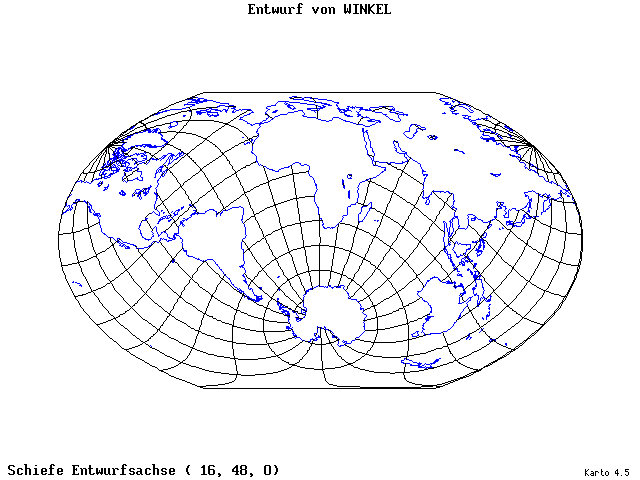 Winkel's Projection - 16°E, 48°N, 0° - wide