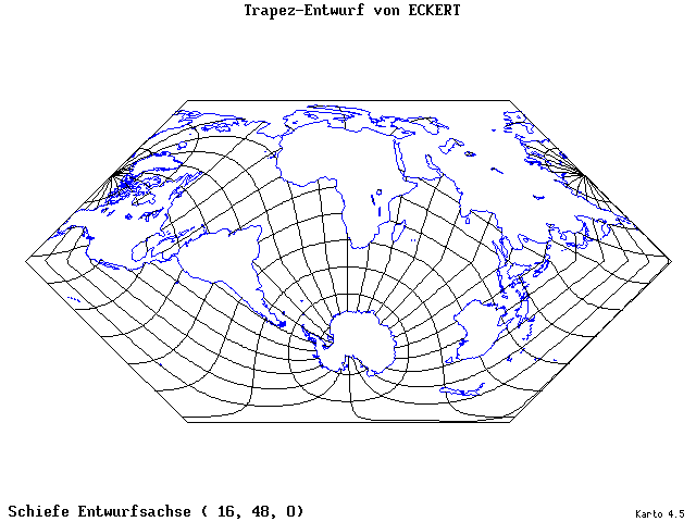 Eckhart's Trapezoid Projection - 16°E, 48°N, 0° - wide