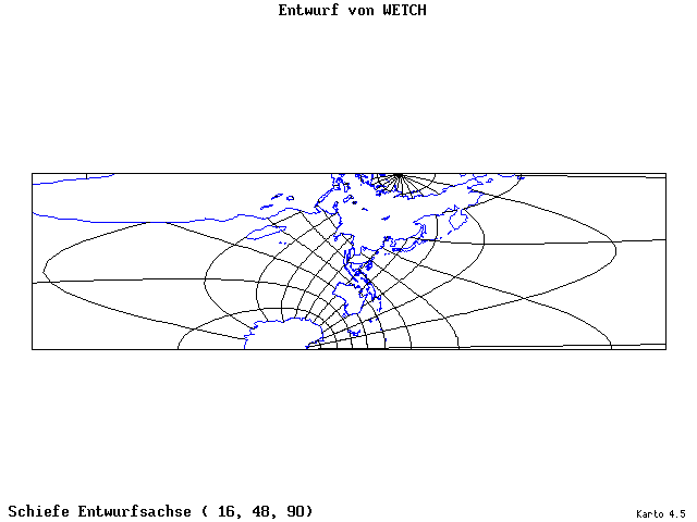 Wetch's Projection - 16°E, 48°N, 90° - wide