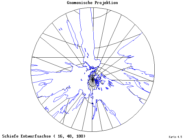 Gnomonic Projection - 16°E, 48°N, 180° - wide